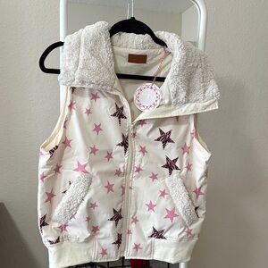 Umgee Pink Star and Zebra Print Vest